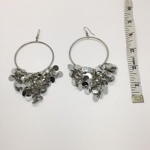 Silver sparkly dangle earrings